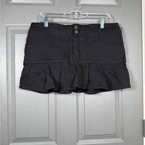Black Ruffled Mini Skort